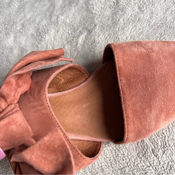 Jeffrey Campbell Cyrus Bow Suede Leather Slip-On Block Heel Mules Rose Pink 8.5 - Picture 14 of 15